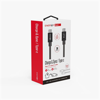 כבל טעינה מהירה באורך 3 מטר USB-C TO USB-C צבע שחור ENERGY