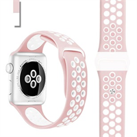 רצועת ספורט לשעון אפל Apple Watch 44/45/46/49 - צבע ורוד לבן