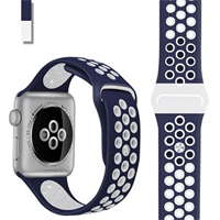רצועת ספורט לשעון אפל Apple Watch 38/40/41/42 - צבע כחול ולבן 