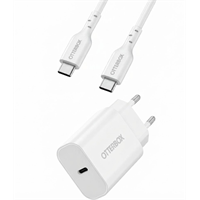 מטען מהיר 30W USB-C עם כבל טעינה 1 מטר OtterBox צבע לבן יבואן רשמי 
